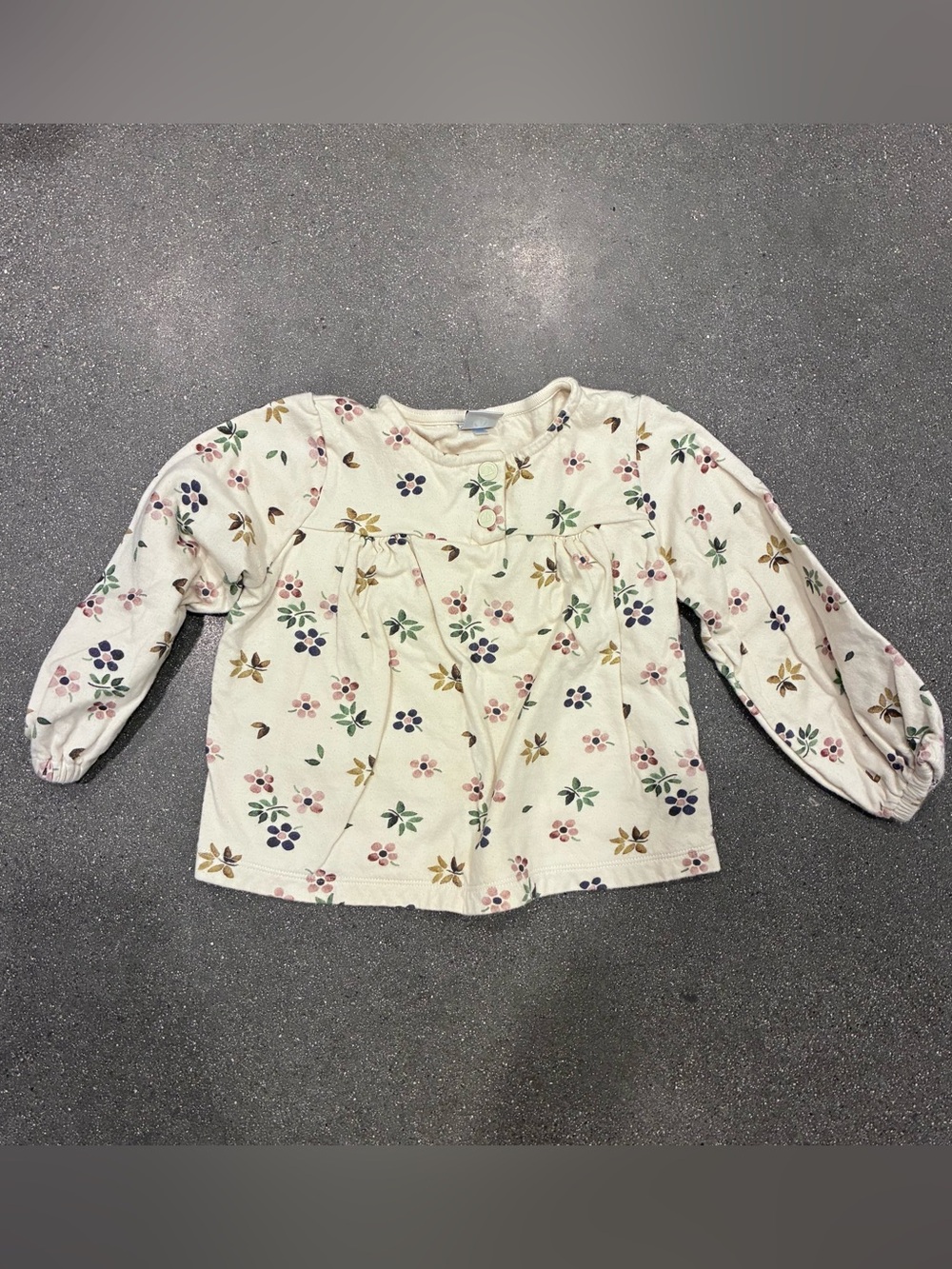 Petit Bateau Floral Long Sleeve Babydoll Top 5 Years 110 cm Cotton Cottagecore